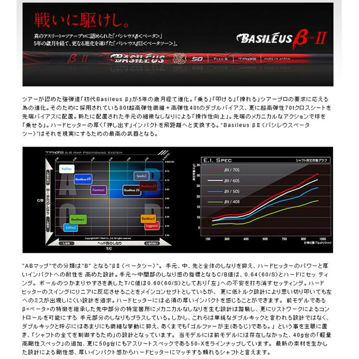 楽天市場】バシレウス β2 ベータ ツー テーラーメイド用 スリーブ付 