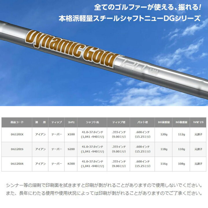 楽天市場】UT用 トゥルーテンパー ダイナミックゴールド 120 ピン G410 