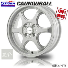 5ZIGEN キャノンボール WHT ホワイト 17インチ 4H100 7J+45 4本 67.1 業販4本購入で送料無料