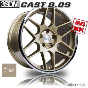 HOT STUFF 3SDM 0.09 CAST ゴールド 18インチ 5H120 9.5J+40 4本 72.6 業販4本購入で送料無料