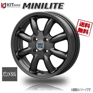 KOSEI ミニライト ガンメタリック MINILITE 15インチ 4H100 4.5J+45 1本 59 業販4本購入で送料無料