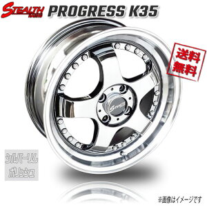 RED LINE CRAFTS STAELTH RACING PROGRESS K35 �V���o�[�����|���b�V�� 17�C���` 4H100 6J+45 4�{ �Ɣ�4�{�w���ő�������