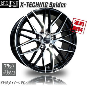 RED LINE CRAFTS X-TECHNIC Spider �u���b�N�|���b�V�� 17�C���` 4H100 7.5J+42 4�{ �Ɣ�4�{�w���ő�������