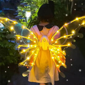 ペット電気翼コスチューム、ペットハロウィン コスプレ パーティードレスアップ妖精の羽 魔法の LED ライト犬蝶の羽 マジ ックLEDライト電気翼犬ハロウィンコスチューム コスチューム女の子子供とペット 用 子供 おもちゃ 贈り物 誕生日プレゼント ハロウィン 衣装 子供