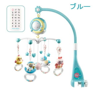 メリー ベッド ベビーベッド おもちゃ ベビーベッド用 360°回転 音楽 投影 リモコン付 0歳 1歳 子供 新生児 おもちゃ 知育玩具 出産祝い お誕生日 プレゼント ギフト 男の子 女の子 贈り物 オ