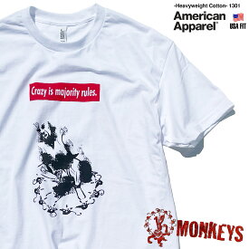 12モンキーズ ボックスロゴ 「CRAZY IS MAJORITY RULES」「MONKEY LOGO」 12MONKEYS 映画Tシャツ 名言 格言　Tシャツ