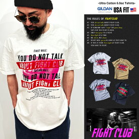 ファイトクラブ 「RULE」 FIGHTCLUB 映画Tシャツ 90s カルトムービー 【GILDAN Ultra Cotton 6.0 oz】American fit