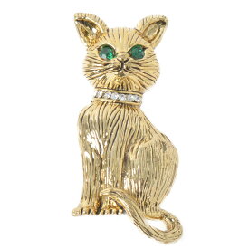 ゴールドカラー アンティーク風 猫ブローチ 表示在庫限りで販売終了！