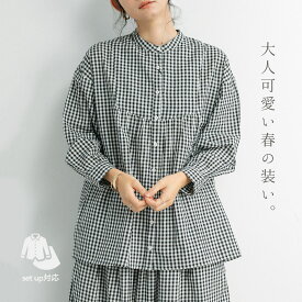 【M.M.O.】【SALE】先染め チェックブラウス 【2色展開】