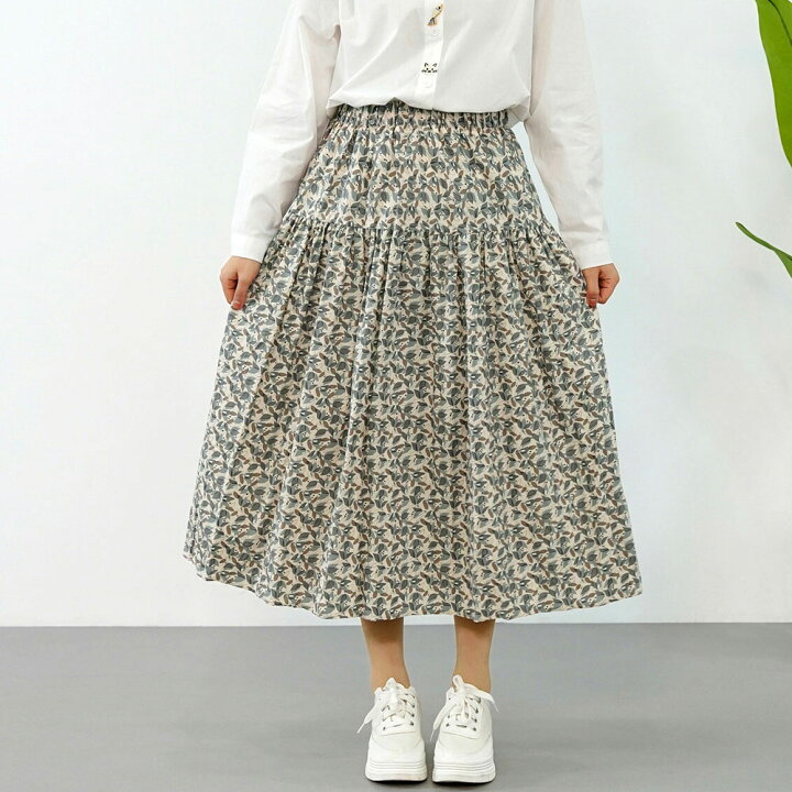 楽天市場】残りわずか！【SALE】小花柄 ロングティアードスカート 【2  
