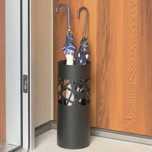 傘立て アンブレラスタンド 傘入れ 傘置き 水受けトレー付き 玄関 エントランス スチール アイアン 丸型 円形 円柱 スリム コンパクト スタイリッシュ 通気性 省スペース 隙間 収納 シンプル