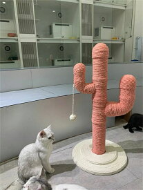 猫タワー 猫用 爪とぎサボテン型 ネコポール58cm 80cm 麻縄 手巻き 可愛い つめとぎ 猫の木 多頭飼い 組立簡単 子猫から大型猫