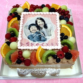 生チョコレートケーキ　バースデーケーキ　お誕生日　パーティー　記念日　サプライズ（四角）5号