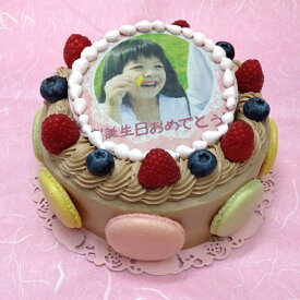 生チョコレートケーキ　バースデーケーキ　お誕生日　パーティー　記念日　サプライズ（丸）5号