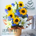 向日葵の爽やかアレンジ 花束 アレンジメント 送料無料 楽天ランク1位 ギフト プレゼント 誕生日 結婚 ウエディング 祝い 花 ひまわり ヒマワリ ヒマワリ入り
