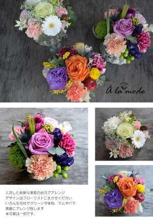 花ギフトフラワープレゼント誕生日花アレンジプレゼントギフト「ア・ラ・モード」花フラワーギフト誕生日結婚祝い送別定年退職転勤お礼アレンジメント女性送料無料祝いお洒落