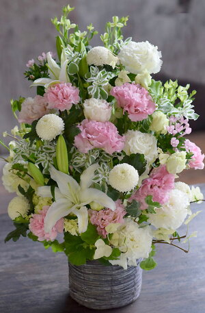 お供え花初盆「睦月」むつきアレンジ命日枕花選べる花色&イメージで安心お供えお悔やみ送料無料供花仏事法事セミオーダー