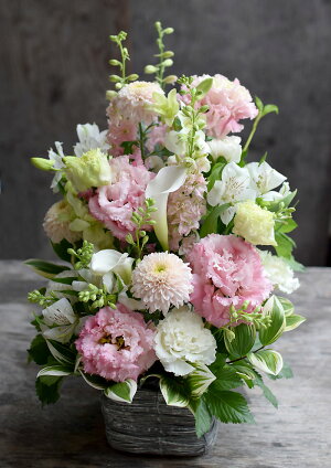 お供え花初盆お供えアレンジ「彩」あやアレンジ命日枕花選べる花色&洋風イメージお供えお悔やみ送料無料供花仏事法事