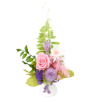 お供えお悔み初盆花プリザーブドフラワー初盆仏花お供え花1つ選べる2タイプ送料無料命日ブリザーブドブリザプリザ花器付【あす楽対応】可愛いピンク仏壇に