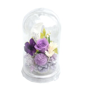 プリザーブドフラワーお供えお悔み初盆花仏花初盆-すみれ菫-花器付送料無料命日菊プリザ【あす楽対応】優しい上品