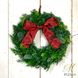 クリスマスリース フレッシュリース 生花リース X'mas フレッシュグリーン[M:23~26cm L:28〜33cm LL:40~45cm] 【指定日OK】フレッシュナチュラルリース 玄関 ドア飾り プレゼント ドアリース おしゃれ Christmas Wreath 楽天20年の安心のお届け 送料無料