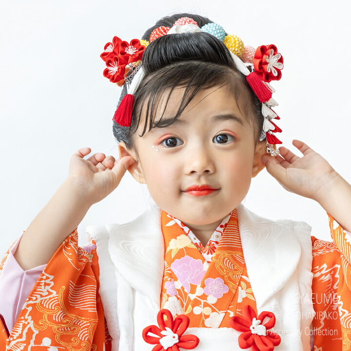 七五三 ちょいたし つまみ細工髪飾りNo.29 パッチンピンとUピン  