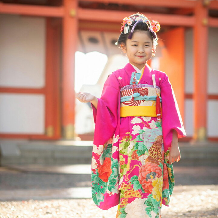 楽天市場】七五三 着物 レンタル 7歳 フルセット アンティーク 正絹 