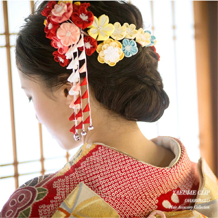 楽天市場】八重梅クリップ 七五三 成人式 結婚式 袴 髪飾り 八重梅 
