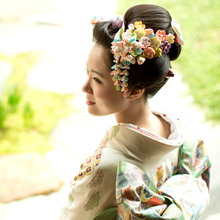 楽天市場】髪飾り つまみ細工の桜六輪クリップ 振袖 日本製 結婚式 和 
