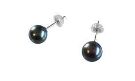 アコヤ真珠 ピアス K14WG ホワイトゴールド 7.0-7.5mm ブラックグリーン あこや 本真珠 黒 真珠 あこや真珠 パール ギフト プレゼント フォーマル カジュアル 冠婚葬祭 結婚式 卒業式 入学式