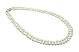 アコヤ真珠 二連 ネックレス 6.0-6.5mm ホワイト あこや 本真珠 真珠 あこや真珠 パール ギフト プレゼント フォーマル カジュアル 冠婚葬祭 結婚式 卒業式 入学式