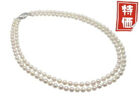 アコヤ真珠 二連 ネックレス 6.0-6.5mm ホワイト あこや 本真珠 真珠 あこや真珠 パール ギフト プレゼント フォーマル カジュアル 冠婚葬祭 パ