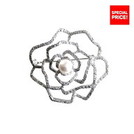 アコヤ真珠 薔薇 ブローチ 7.0-7.5mm ホワイト あこや 本真珠 真珠 あこや真珠 パール ギフト プレゼント…