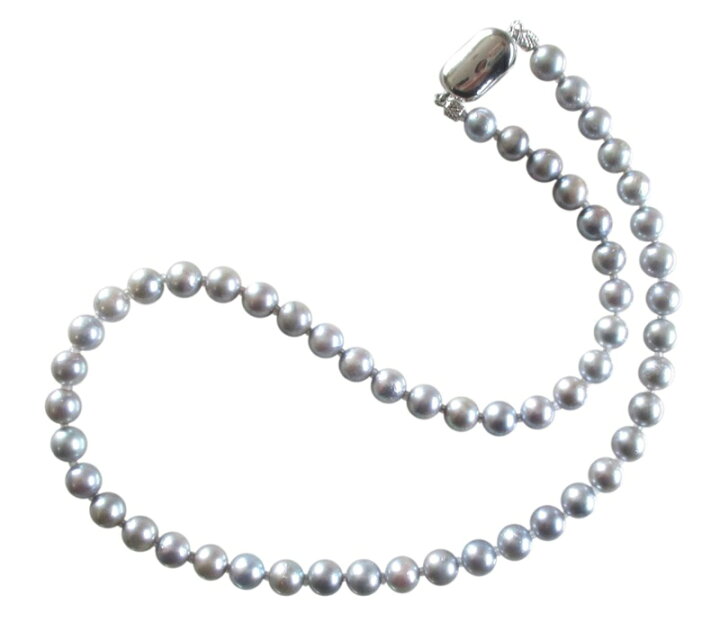 楽天市場】アコヤ真珠 ネックレス 6.5-7.0mm グレー あこや 本 