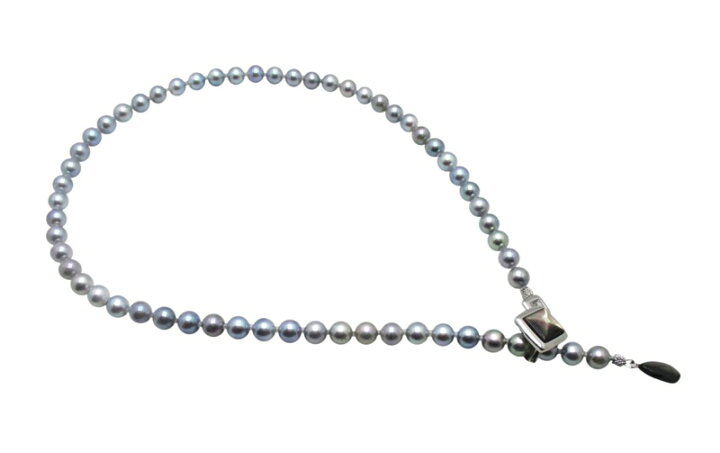 楽天市場】アコヤ真珠 Y字 ネックレス 7.0-7.5mm グレー あこや 本真珠 