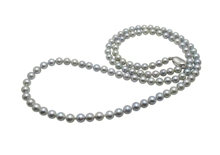 楽天市場】アコヤ真珠 ロング ネックレス 7.0-7.5mm 80cm グレー 