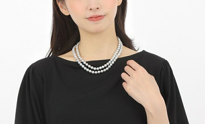 楽天市場】アコヤ真珠 ロング ネックレス 7.0-7.5mm 80cm グレー 