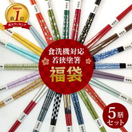 箸 福袋 お箸工場が厳選した限定 福袋 5膳セット/ お箸 食洗機対応 若狭塗箸 お得 アソート 若狭塗 塗り…