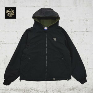 �y RIVER SIDE CULTURE / FLEECE LINING MOUNTAIN JACKET / BLACK×KHAKI �z���o�[�T�C�h�J���`���[ �W���P�b�g �A�E�^�[ �u���]�� �i�C���� �t���[�X �������H �u���b�N ��
