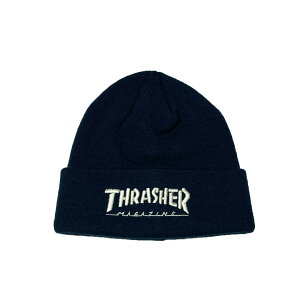 �y THRASHER / MAG LOGO BEANIE / NAVY �z �X���b�V���[ �X�q �j�b�g�L���b�v �j�b�g�X �r�[�j�[ �l�C�r�[ �� �X�P�[�g�{�[�h