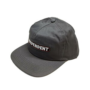 �y INDEPENDENT / BAR LOGO SNAPBACK / CHARCOAL �z �C���f�B�y���f���g �C���f�B �X�q �L���b�v �X�i�b�v�o�b�N �t���b�g �`���R�[�� �O���[ �X�P�{�[ �X�P�[�g�{�[�h
