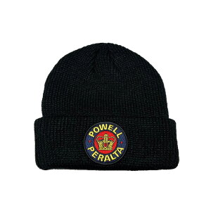 �y POWELL PERALTA / SUPREME PATCH BEANIE / BLACK �z �p�E�G�� �y�����^ �X�q �j�b�g�L���b�v �r�[�j�[ �u���b�N �� �X�P�[�g�{�[�h
