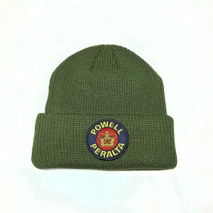 �y POWELL PERALTA / SUPREME PATCH BEANIE / MILITARY GREEN �z �p�E�G�� �y�����^ �X�q �j�b�g�L���b�v �r�[�j�[ �I���[�u �A�[�~�[�O���[�� �X�P�[�g�{�[�h