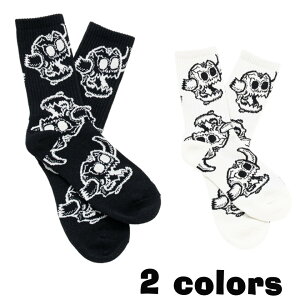 �y TOY MACHINE / MONSTER SKULL SOCKS / 2 colors �z �g�C�}�V�[�� �g�C�} �\�b�N�X �C�� ���� �u���b�N �� �z���C�g �� �X�P�{�[ �X�P�[�g�{�[�h