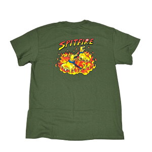 �y SPITFIRE / HELL HOUNDS II S/S TEE / MILITARY GREEN �z �X�s�b�g�t�@�C�A �X�s�b�g�t�@�C���[ ���� T�V���c �A�[�~�[�O���[�� �I���[�u �J�[�L �� �X�P�[�g�{�[�h �X�P�{�[ ��������