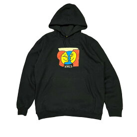 【 KROOKED / KRKD MOONSMILE HOODIE / BLACK 】 クルキッド スウェットパーカー フーディ 黒 ブラック スケートボード スケボー 送料無料