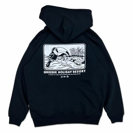 【 Greebie / Holiday resort Hoodie / BLACK 】　グリービー　パーカー　フーディ　スウェット　ブラック　黒　送料無料