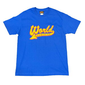 �y WORLD INDUSTRIES / VARSITY LOGO SS TEE / ROYAL �z ���[���h�C���_�X�g���[�Y ���� T�V���c �u���[ �� �X�P�[�g�{�[�h