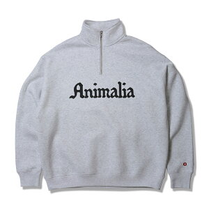 �y ANIMALIA / HALF-ZIP LOOSE FIT SWEAT / GRAY �z �A�j�}���A �n�[�t�W�b�v �X�E�F�b�g �g���[�i�[ �r�b�O�V���G�b�g �O���[ �D�F ��������