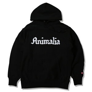 �y ANIMALIA / 12 oz HEAVY HOODIE - Legendary Logo / BLACK �z �A�j�}���A �p�[�J�[ �t�[�f�B �X�E�F�b�g �w�r�[�I���X ���� �T�C�h�p�l�� �u���b�N �� ��������